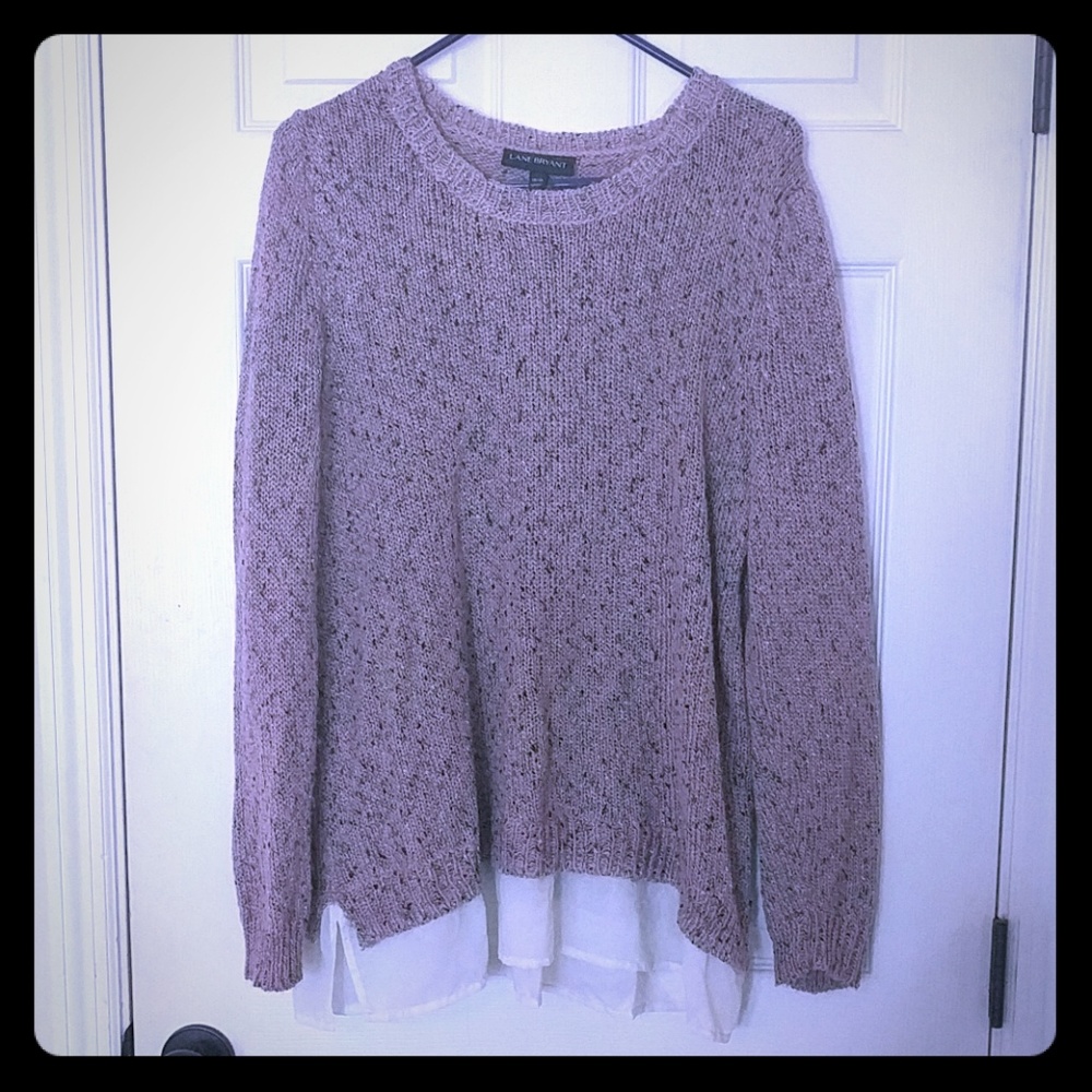 Pink Sweater with undershirt detail